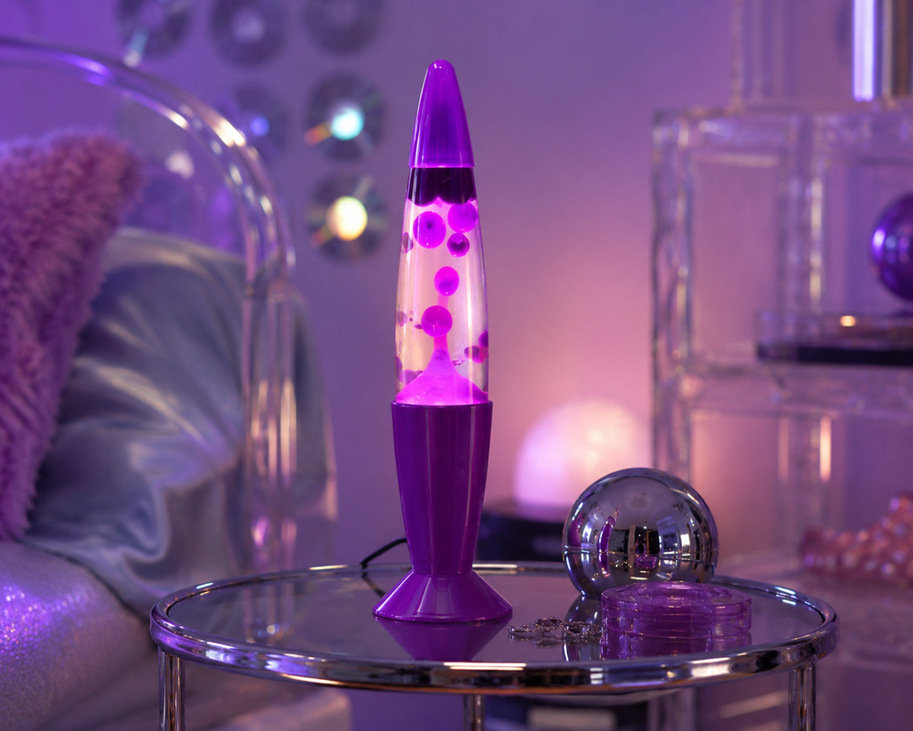 Groovy Lamp Purple Lava Lamp NIB Tested Working Purple Wax Motion Light 14"